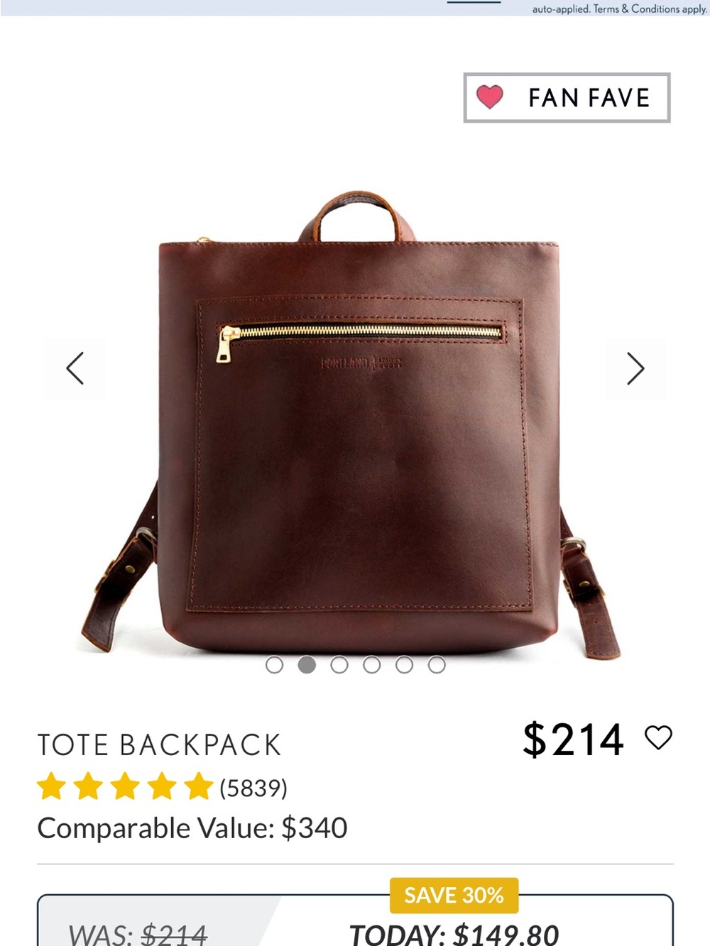 Portland Leather Cognac Large Tote Backpack